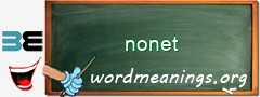 WordMeaning blackboard for nonet